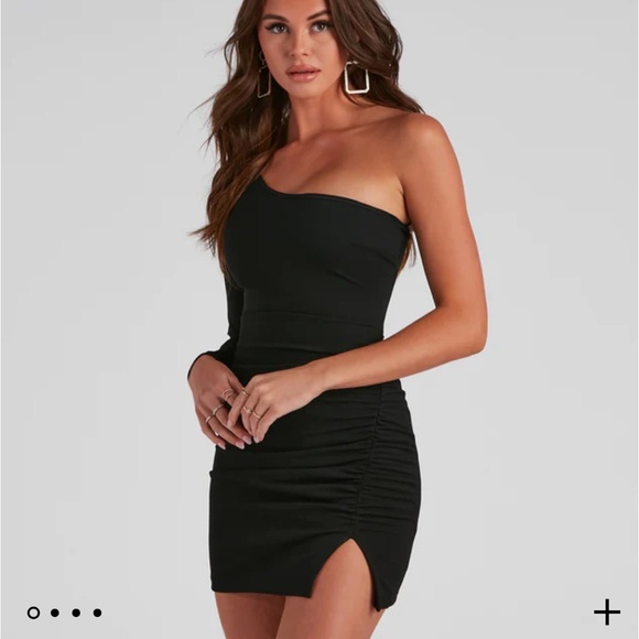 ROYAL BLUE Windsor Totally Chic One-Shoulder Mini Dress - Picture 1 of 6